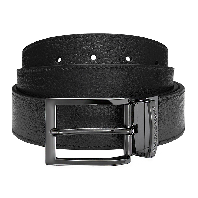 Lookbook Emporio Armani 黑色皮带，刻有标志扣头，宽3.5厘米。 Y4S195-YLO8J