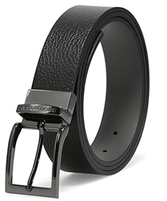 Emporio Armani 黑色皮带,刻有标志扣头,宽3.5厘米。 Y4S195-YLO8J Sizing Emporio Armani 黑色皮带,刻有标志扣头,宽3.5厘米。 Y4S195-YLO8J