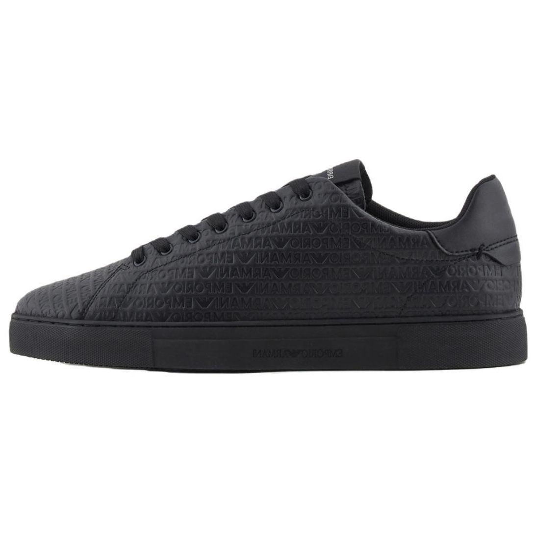 Emporio Armani Black Leather Low-Top Lace-Up Sneakers X4X670XD43200002