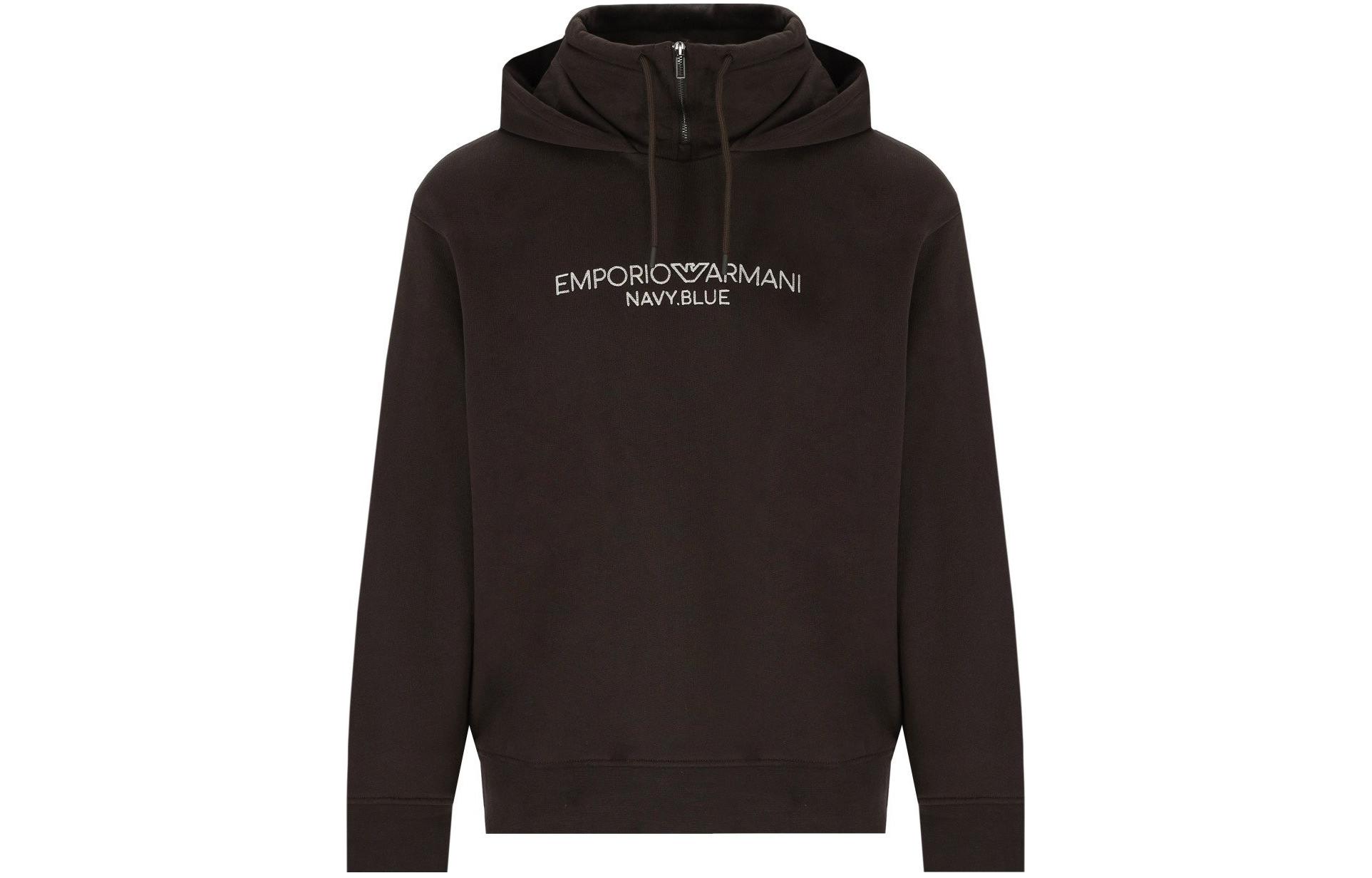 Emporio Armani Black Letter Logo Print Hoodie 6R1MF6-1JWPZ-05A6