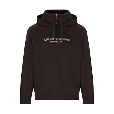 Emporio Armani Black Letter Logo Print Hoodie 6R1MF6-1JWPZ-05A6