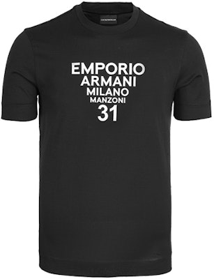 エンポリオアルマーニ ブラック ロゴプリント クルーネック Tシャツ 6H1TG5-1JTUZ-F029 Order エンポリオアルマーニ ブラック ロゴプリント クルーネック Tシャツ 6H1TG5-1JTUZ-F029
