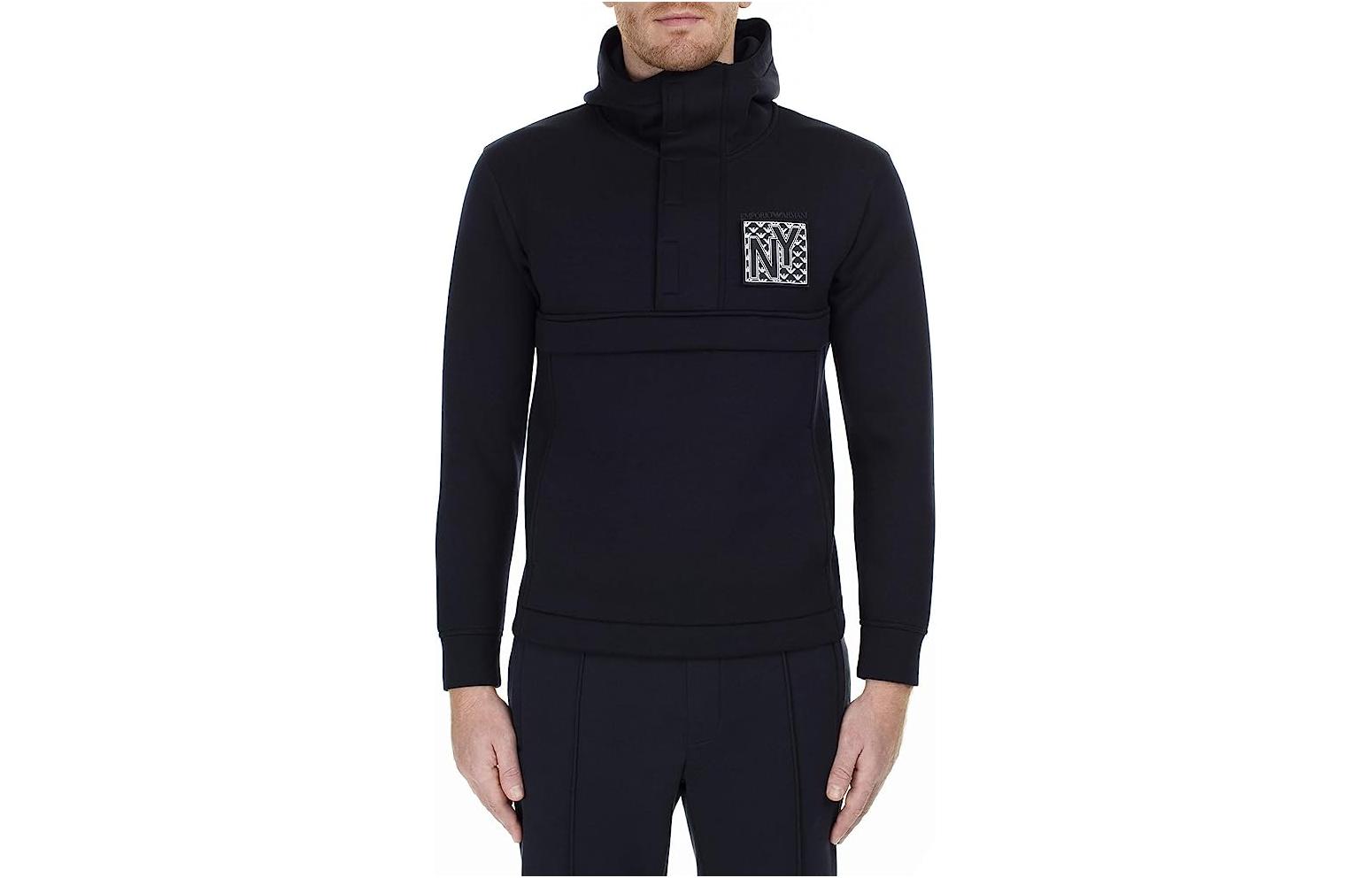 Emporio Armani Black Letter Print Hoodie 6G1MP0-1JTYZ-F959