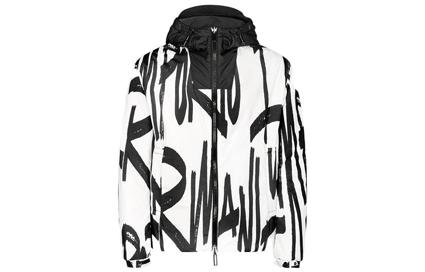 Emporio Armani Black Letter Print Long Sleeve Jacket 6K1MUB1MZX-F160