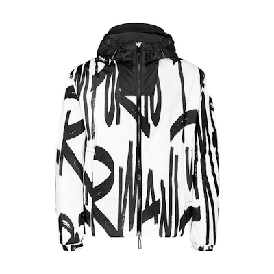 Emporio Armani Black Letter Print Long Sleeve Jacket 6K1MUB1MZX-F160