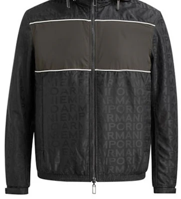 엠포리오 아르마니 블랙 레터 프린트 후드 집업 재킷 6K1BP9-1NWEZ-0019 Sizing 엠포리오 아르마니 블랙 레터 프린트 후드 집업 재킷 6K1BP9-1NWEZ-0019
