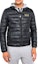 Shop EMPORIO ARMANI Black Lightweight Puffer Jacket with Logo Print 8NPB01-PN29Z-0208