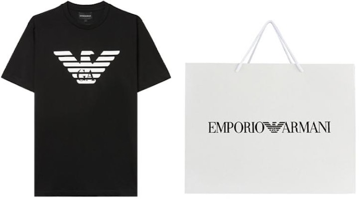 Emporio Armani Black Logo Eagle Crewneck T-shirt 8N1T99-1JNQZ-0999 Shop Emporio Armani Black Logo Eagle Crewneck T-shirt 8N1T99-1JNQZ-0999