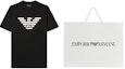 Shop Emporio Armani Black Logo Eagle Crewneck T-shirt 8N1T99-1JNQZ-0999