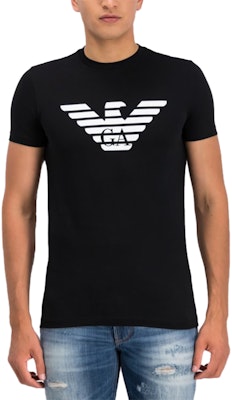 Emporio Armani Black Logo Eagle Crewneck T-shirt 8N1T99-1JNQZ-0999 Details for Emporio Armani Black Logo Eagle Crewneck T-shirt 8N1T99-1JNQZ-0999