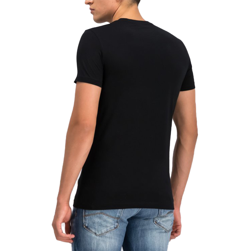 Sizing エンポリオアルマーニ ブラック ロゴ イーグル クルーネック Tシャツ 8N1T99-1JNQZ-0999