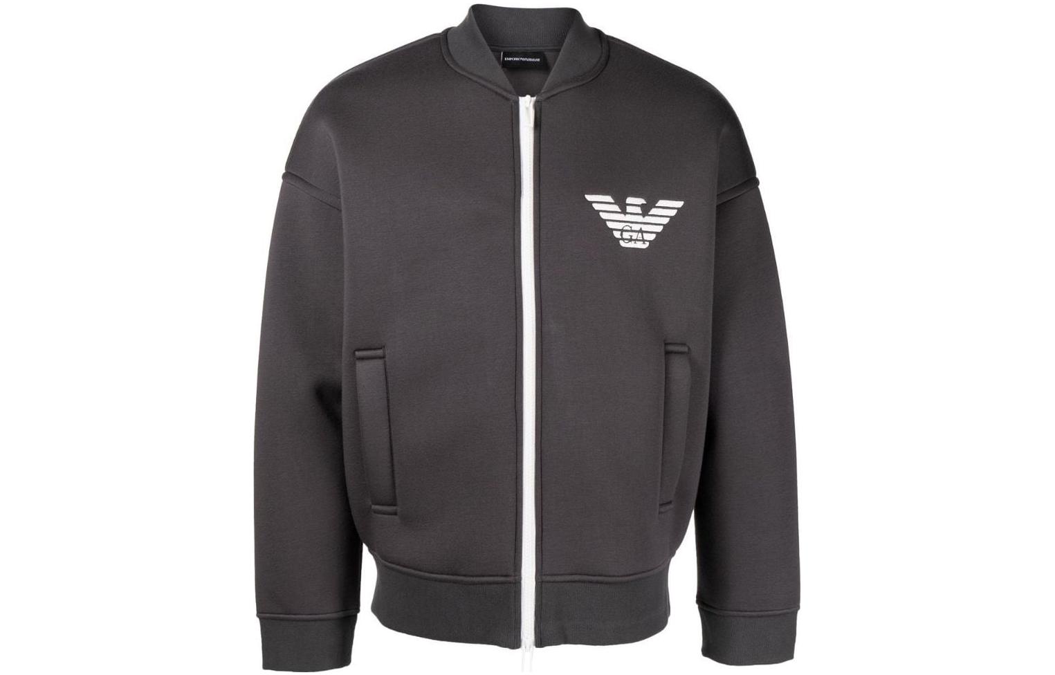 Emporio Armani Black Logo Embroidered Bomber Jacket 6L1MM3-1JUWZ-0633