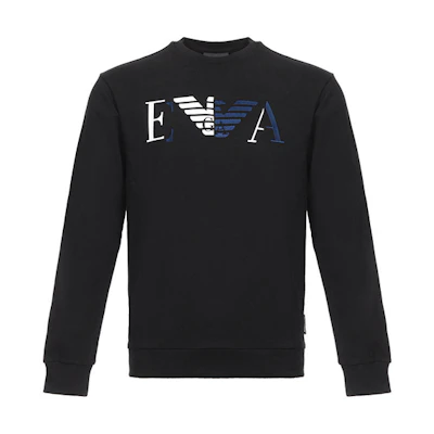Emporio Armani Black Logo Graphic Pullover Sweatshirt 6Z1MB3-1J07Z-0999