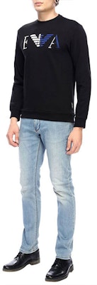 Emporio Armani 黑色標誌圖案圓領衛衣 6Z1MB3-1J07Z-0999 Shop Emporio Armani 黑色標誌圖案圓領衛衣 6Z1MB3-1J07Z-0999