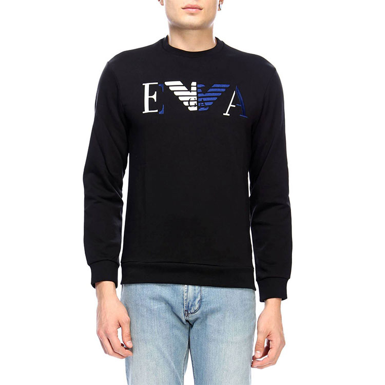 Purchase Emporio Armani 黑色標誌圖案圓領衛衣 6Z1MB3-1J07Z-0999