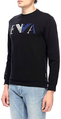 Emporio Armani 黑色標誌圖案圓領衛衣 6Z1MB3-1J07Z-0999 Sizing Emporio Armani 黑色標誌圖案圓領衛衣 6Z1MB3-1J07Z-0999