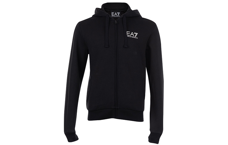 Emporio Armani Black Logo Hooded Zip-Up Sweatshirt Jacket 6ZPM11-PJ07Z-1200