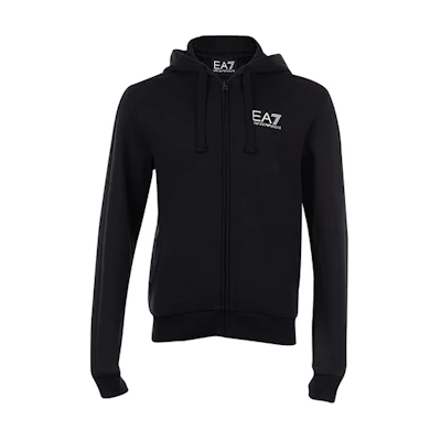 Emporio Armani Black Logo Hooded Zip-Up Sweatshirt Jacket 6ZPM11-PJ07Z-1200