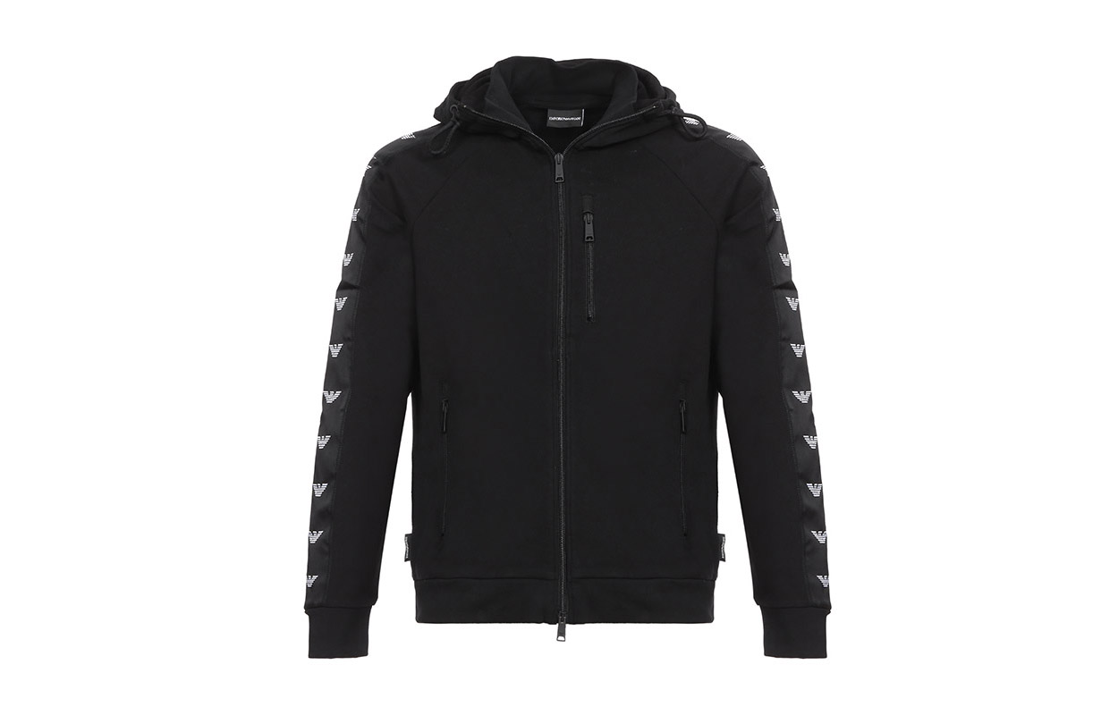 Emporio Armani Black Logo Hoodie Jacket 6Z1MC1-1J07Z-0999