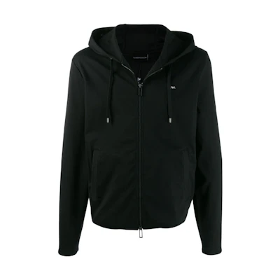 Emporio Armani Black Logo Patch Hooded Casual Jacket 8N1BN2-JBTZ0-0999