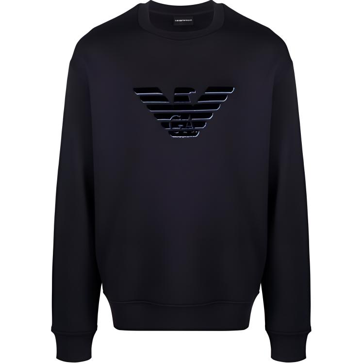 EMPORIO ARMANI Black Logo Print Casual Sweatshirt. 6K1M93-1JQNZ-0980