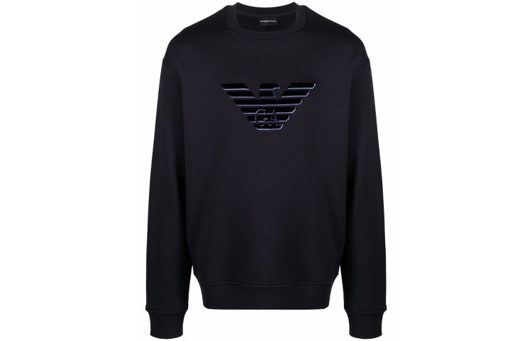 Order EMPORIO ARMANI 黑色標誌印花休閒衛衣. 6K1M93-1JQNZ-0980