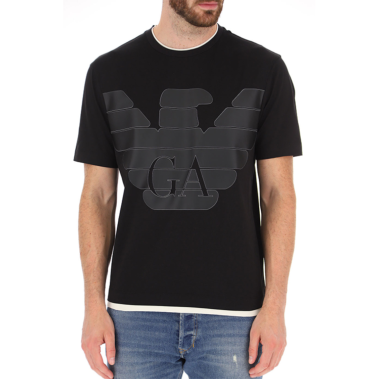 Emporio Armani Black Logo Print Crew Neck T-Shirt 3H1TM0-1JCQZ-G945 圖 5