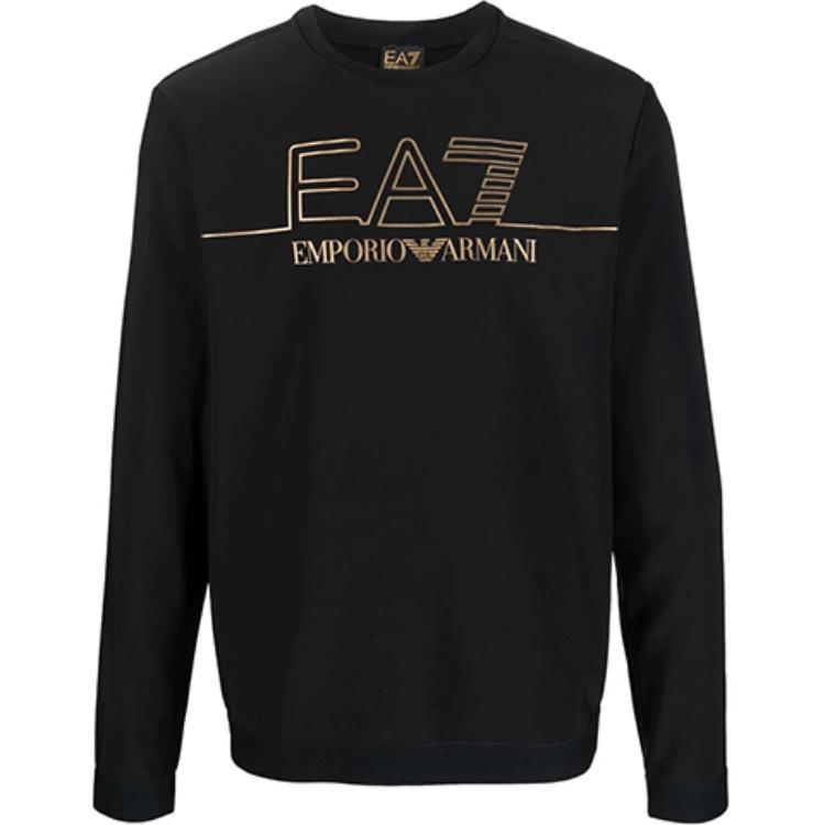 Emporio Armani Black Logo Print Crewneck Long Sleeve Sweatshirt 6KPM38-PJCCZ-1200