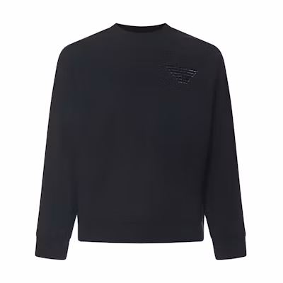 Emporio Armani Black Logo Print Crewneck Sweatshirt SS22 Collection 3L1MCR-1JRIZ-0999