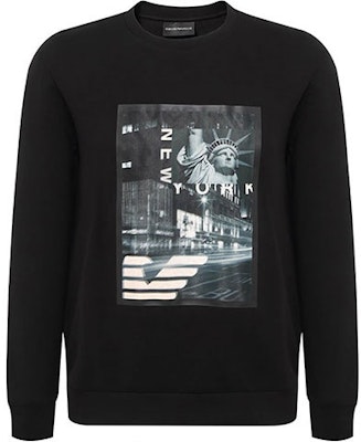 Emporio Armani 黑色標誌印花圓領運動衫 6H1MQ8-1JHSZ-0012 Buy Emporio Armani 黑色標誌印花圓領運動衫 6H1MQ8-1JHSZ-0012
