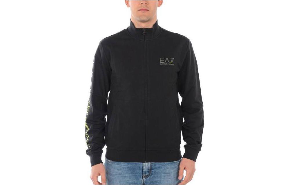 Emporio Armani Black Logo Print High Collar Zip-Up Jacket 3GPM23-PJ05Z-1200