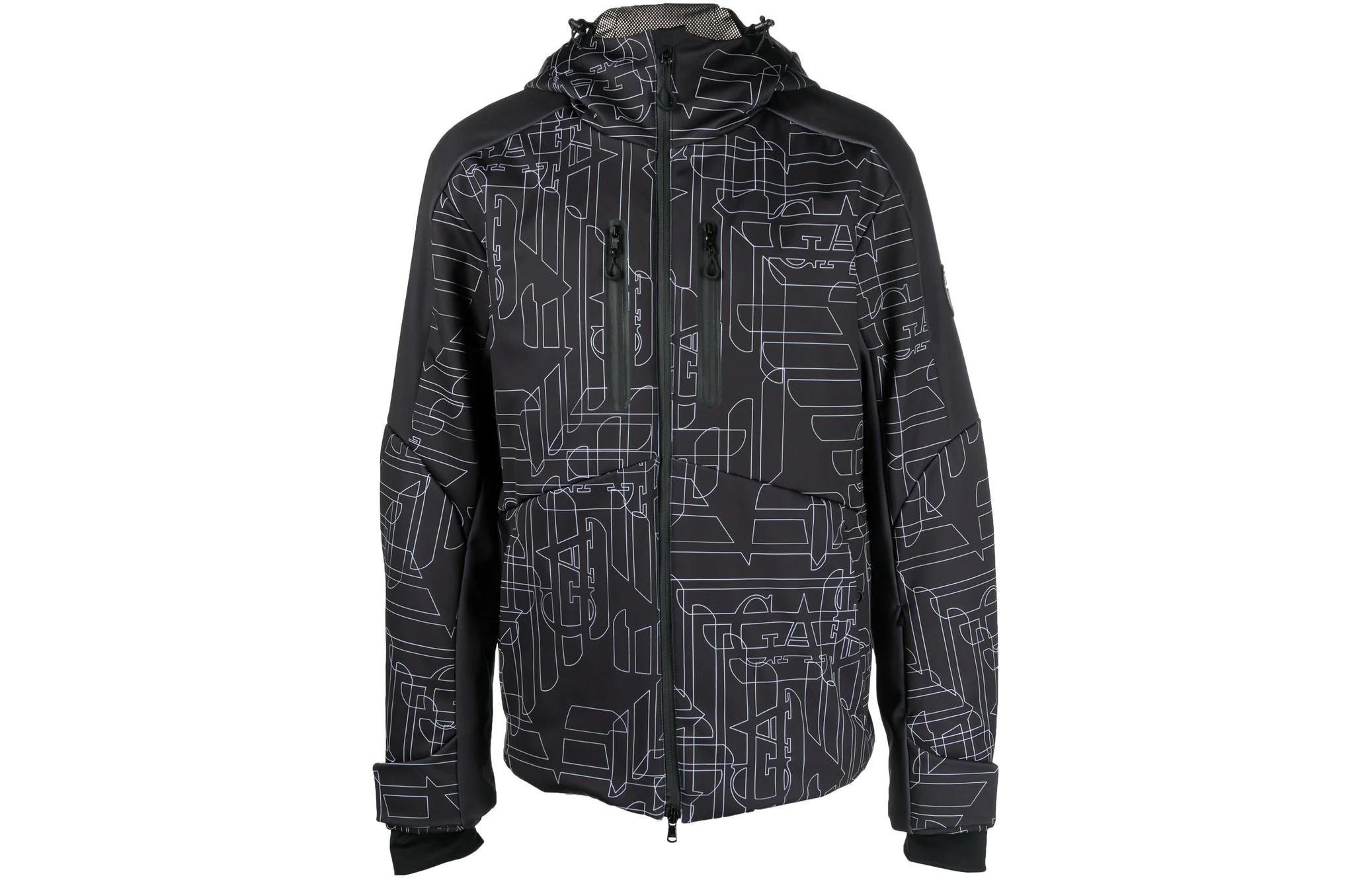 Emporio Armani Black Logo Print Hooded Jacket 6LPG12-PN8HZ-2204