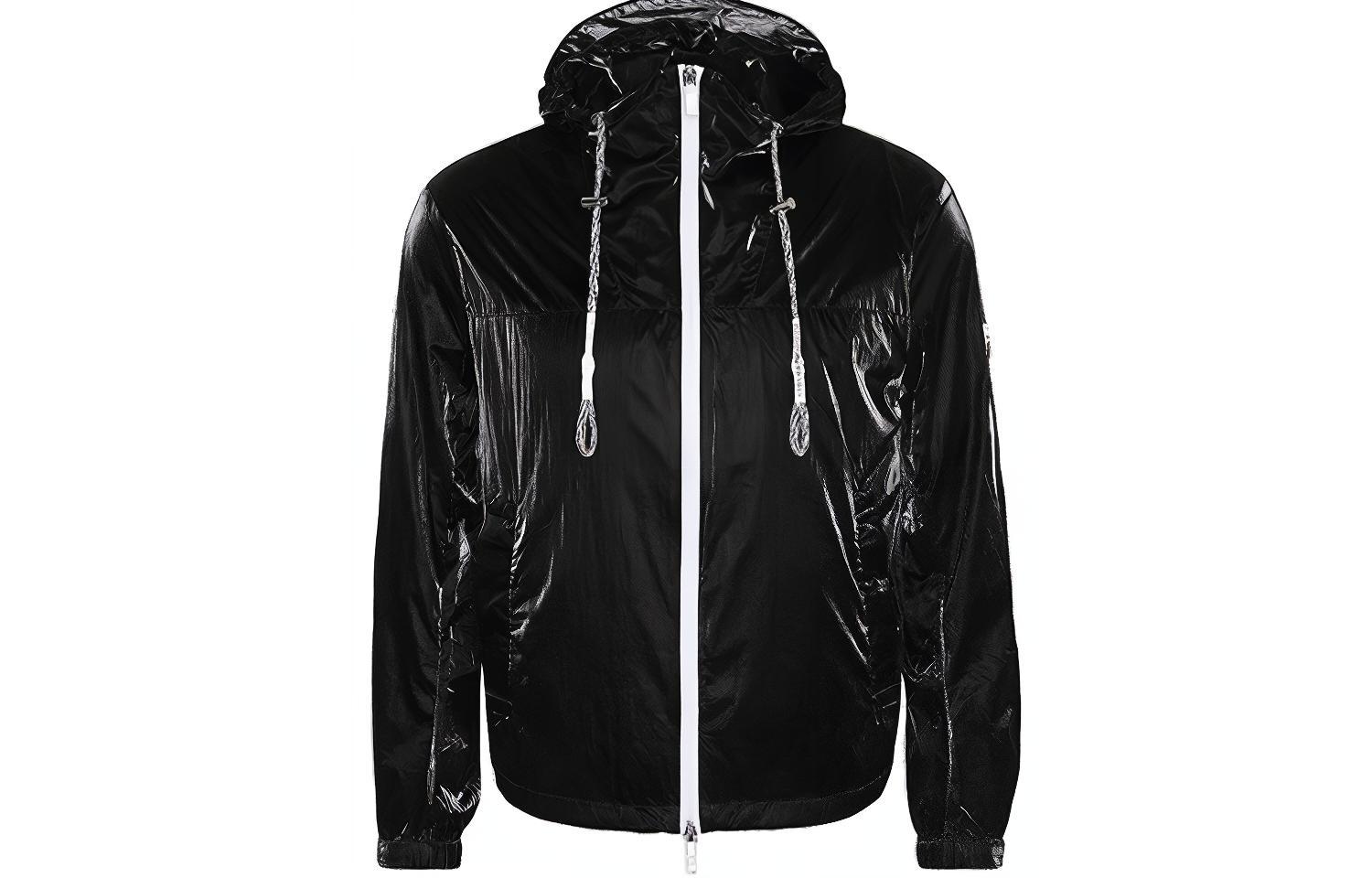 Emporio Armani Black Logo Print Hooded Windbreaker Jacket 3K1BT3-1NZUZ-0999