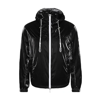 Emporio Armani Black Logo Print Hooded Windbreaker Jacket 3K1BT3-1NZUZ-0999