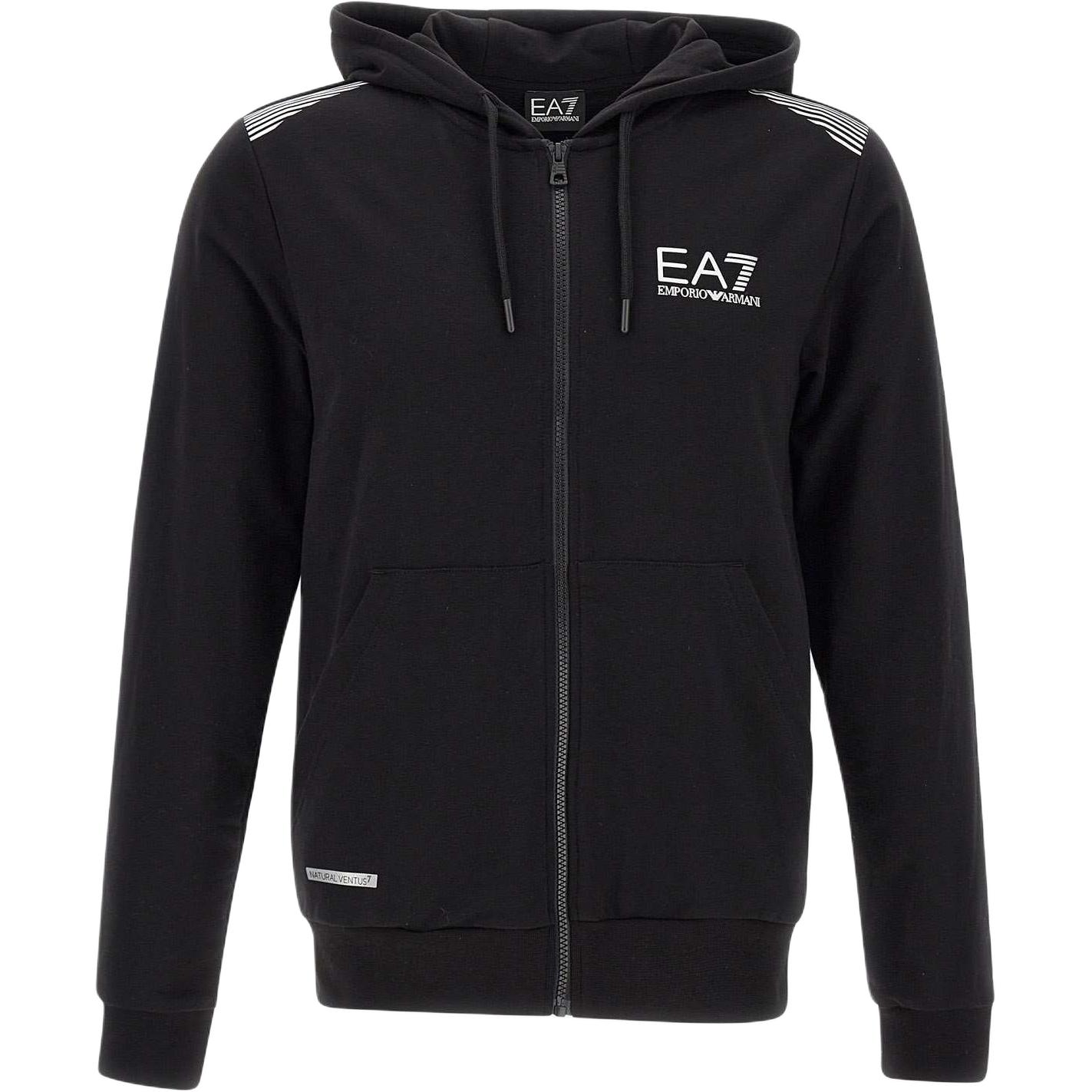 Emporio Armani Black Logo Print Hooded Zip-Up Jacket 3DPM45-PJLIZ-1200