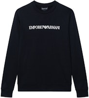 EMPORIO ARMANI Black Logo Print Long Sleeve Crew Neck T-Shirt. 8N1MR6-1JRIZ-F009 EMPORIO ARMANI Black Logo Print Long Sleeve Crew Neck T-Shirt. 8N1MR6-1JRIZ-F009