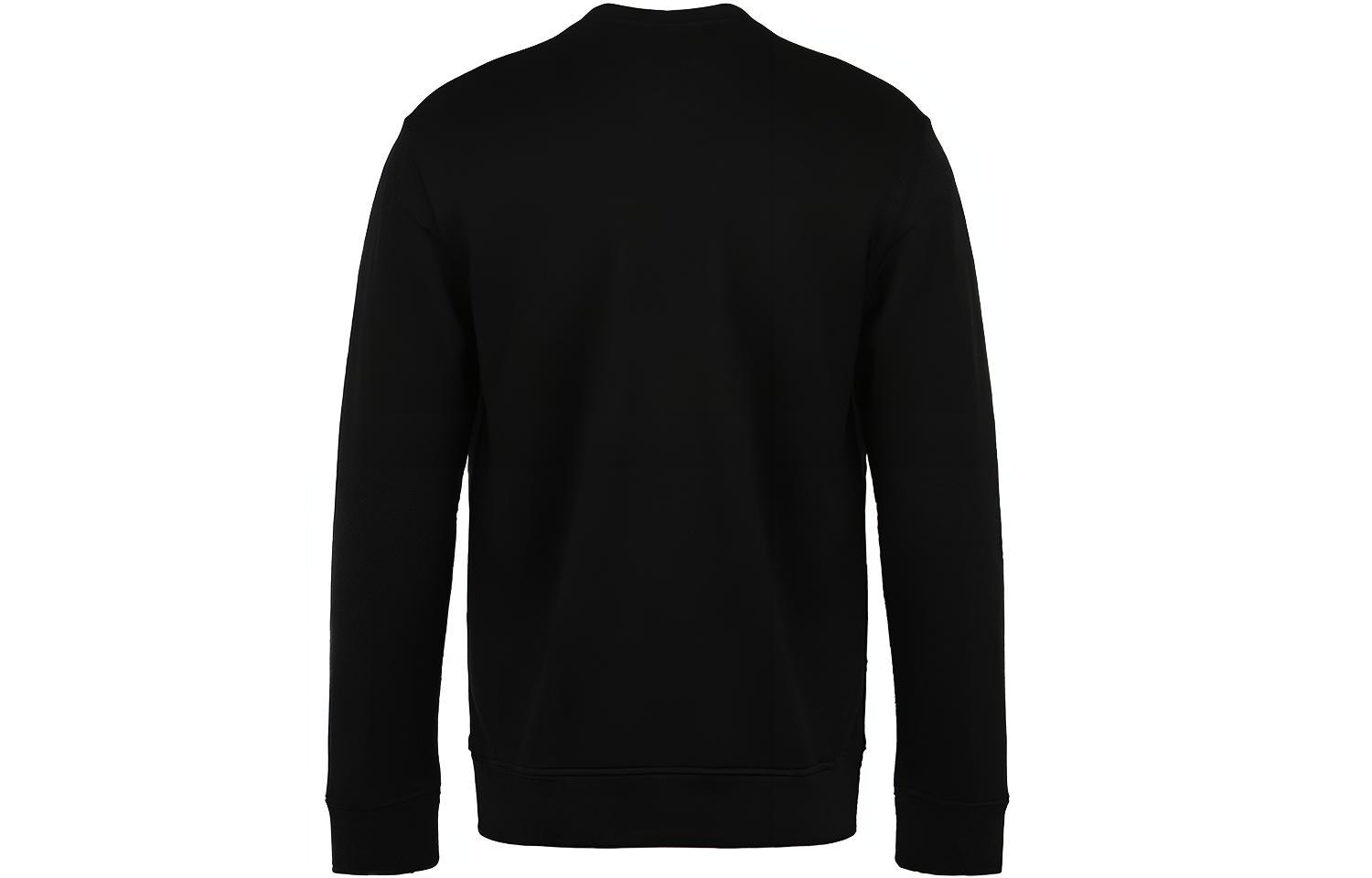 Lookbook EMPORIO ARMANI 黑色標誌印花長袖圓領T恤。 8N1MR6-1JRIZ-F009