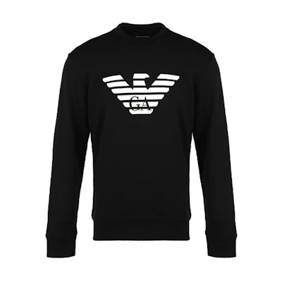 Emporio Armani Black Logo Print Pullover Sweatshirt. 8N1MR6-1JRIZ-F008