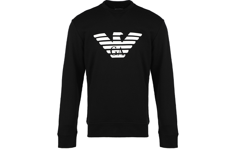 Order Emporio Armani Black Logo Print Pullover Sweatshirt. 8N1MR6-1JRIZ-F008