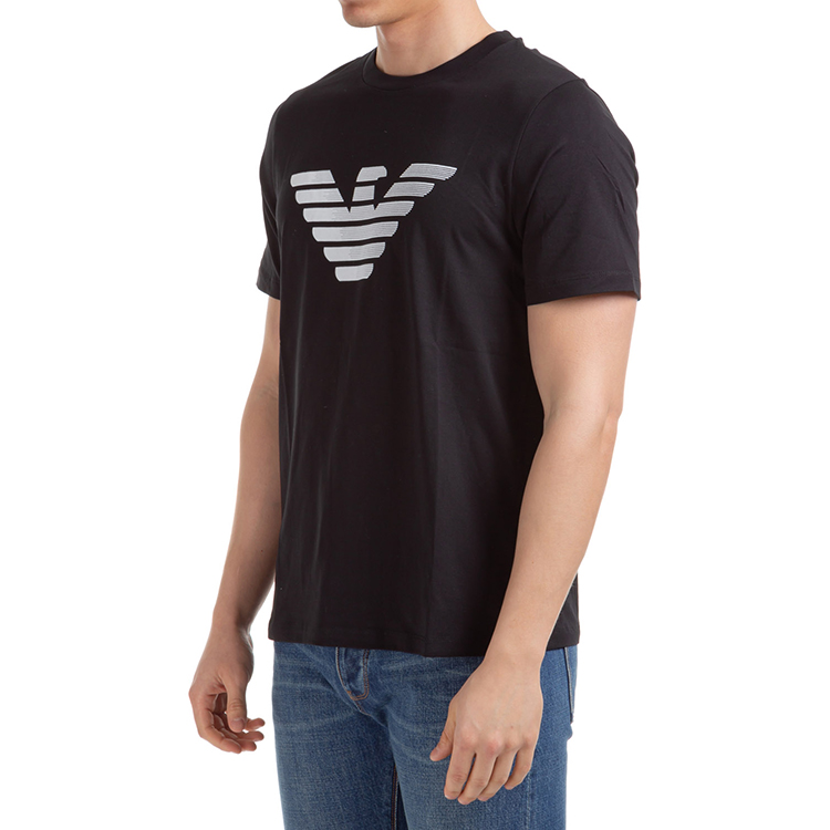 Details for Emporio Armani 黑色短袖T恤 標誌印花 3H1TD0-1J30Z-0999