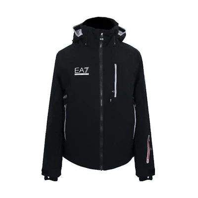 Emporio Armani Black Logo Print Zip-Up Hoodie Jacket Long Sleeve 6XPG10-PN45Z-1200