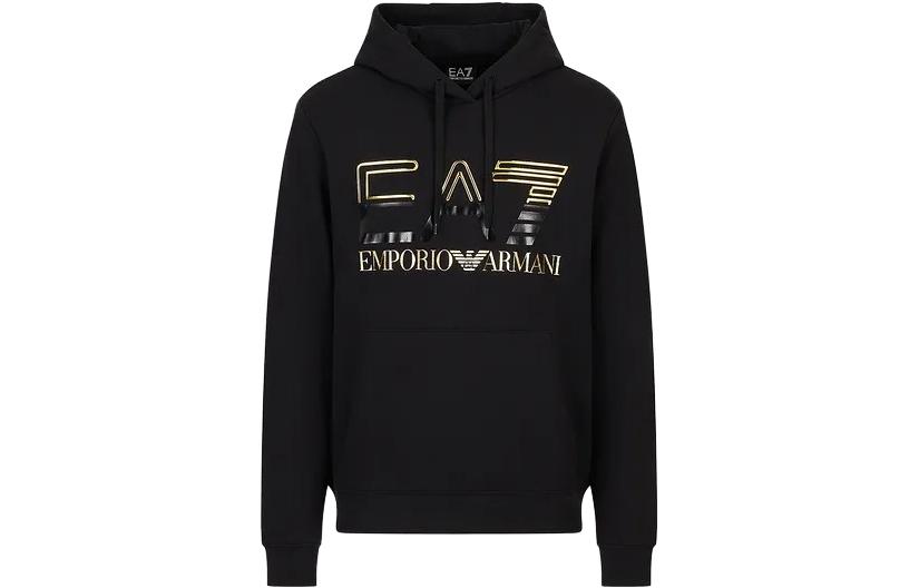 Emporio Armani Black Logo Printed Hoodie Sweatshirt 3RPM13-PJLSZ-0208