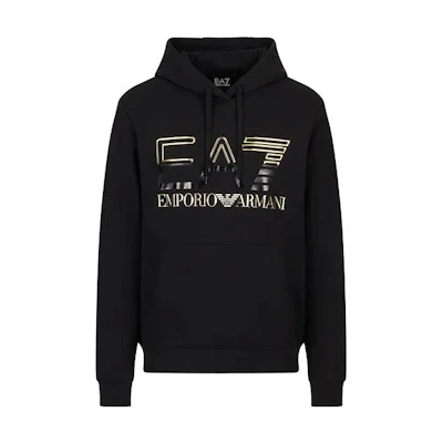 Emporio Armani Black Logo Printed Hoodie Sweatshirt 3RPM13-PJLSZ-0208
