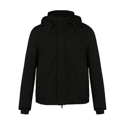 Emporio Armani Black Logo Solid Color Hoodie Jacket 6G1BA4-1NWGZ-0999