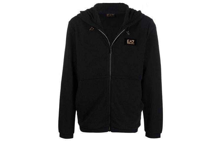 Emporio Armani Black Logo Zip-Up Hoodie Jacket 6KPM44-PJG1Z-1200