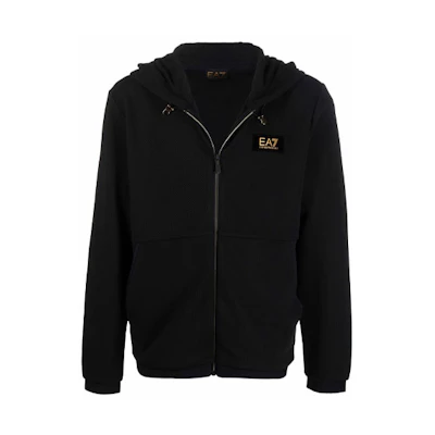 Emporio Armani Black Logo Zip-Up Hoodie Jacket 6KPM44-PJG1Z-1200