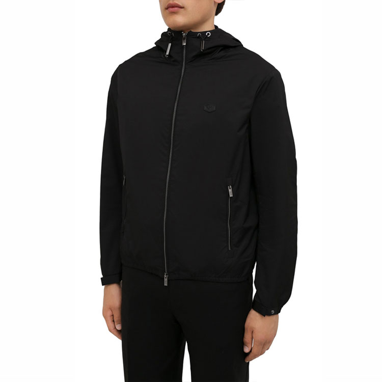 Purchase エンポリオアルマーニ ブラック ロゴ ジップアップ フーディ ジャケット 8N1BQ0-1NZQZ-0999