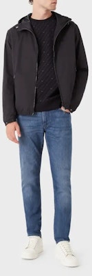 エンポリオアルマーニ ブラック ロゴ ジップアップ フーディ ジャケット 8N1BQ0-1NZQZ-0999 Sizing エンポリオアルマーニ ブラック ロゴ ジップアップ フーディ ジャケット 8N1BQ0-1NZQZ-0999