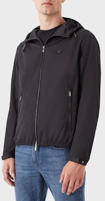 エンポリオアルマーニ ブラック ロゴ ジップアップ フーディ ジャケット 8N1BQ0-1NZQZ-0999 1