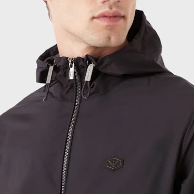 エンポリオアルマーニ ブラック ロゴ ジップアップ フーディ ジャケット 8N1BQ0-1NZQZ-0999 2